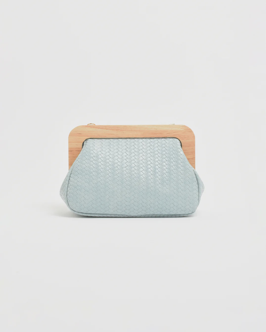 Kimmi Timber Frame Weave Clutch Blue Bags and Purses Adorne