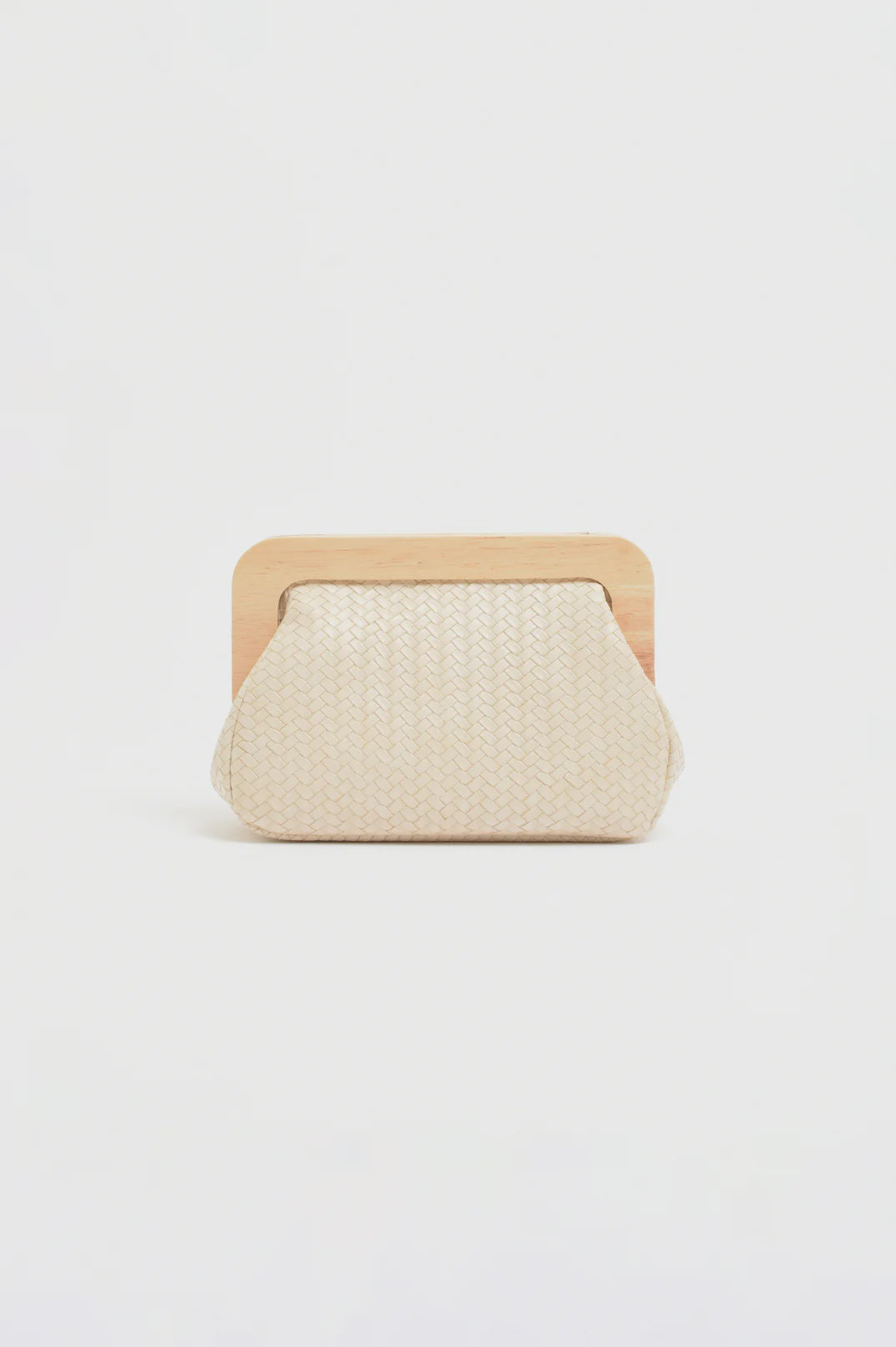 Kimmi Timber Frame Weave Clutch Nude Bags and Purses Adorne