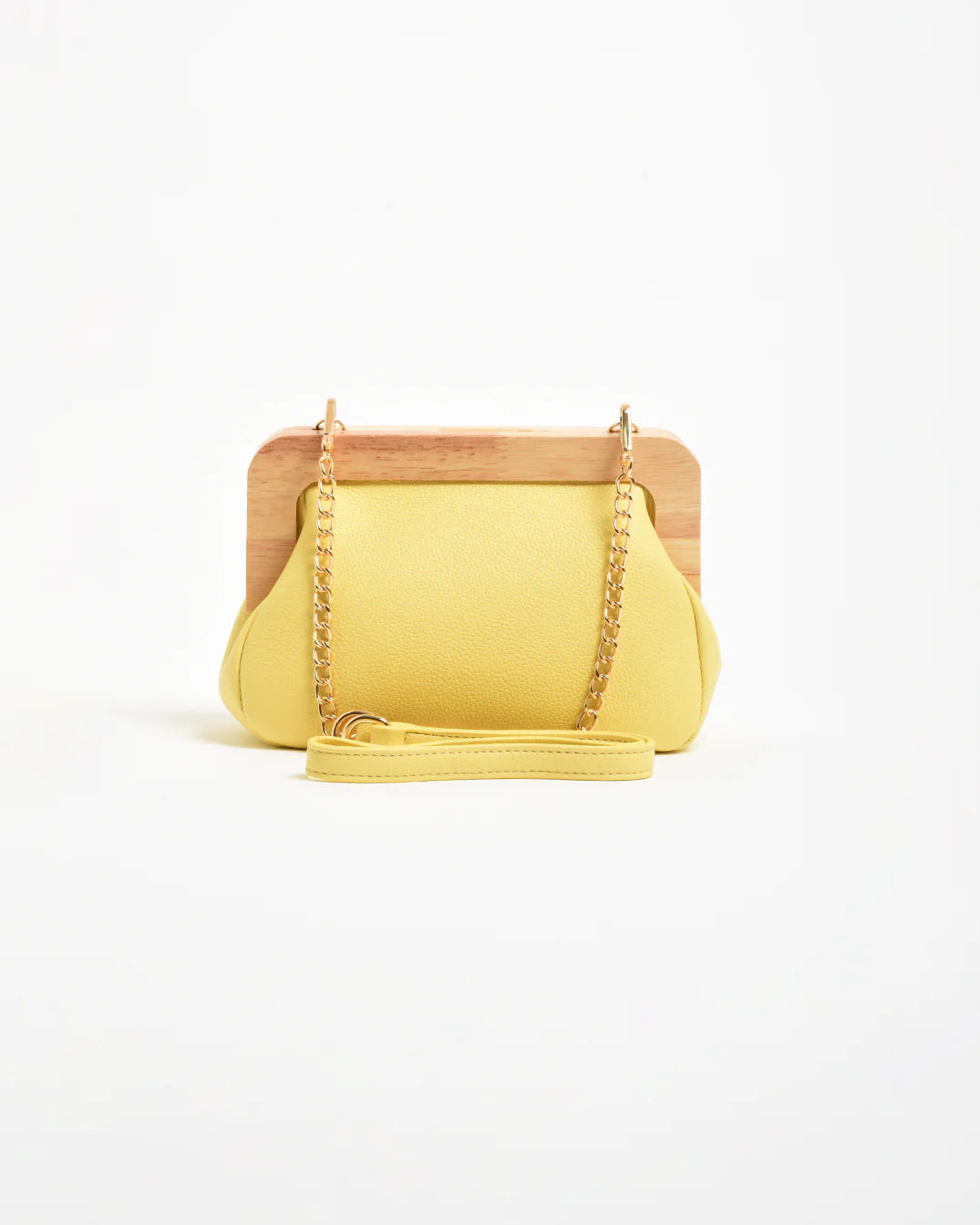 Kimmi Timber Frame Clutch Yellow - Global Free Style