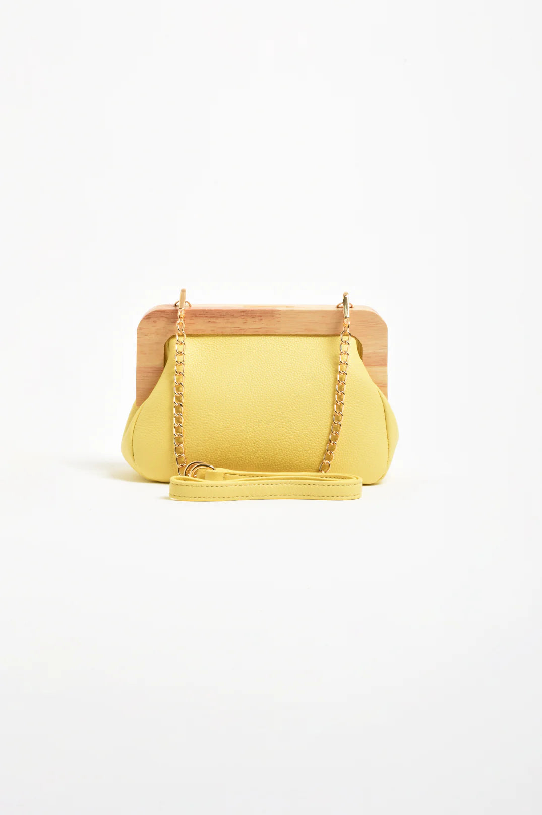 Kimmi Timber Frame Clutch Yellow - Global Free Style