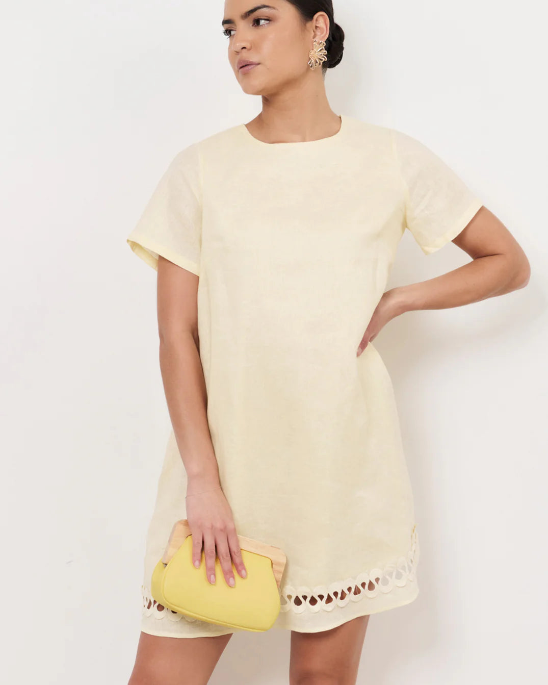 Kimmi Timber Frame Clutch Yellow - Global Free Style