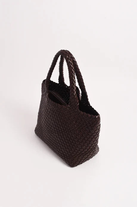 Bethany Woven Midi Tote Chocolate - Global Free Style
