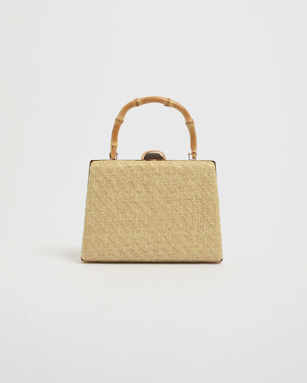 Bamboo Handle Weave Small Bag Natural Bags and Purses Adorne