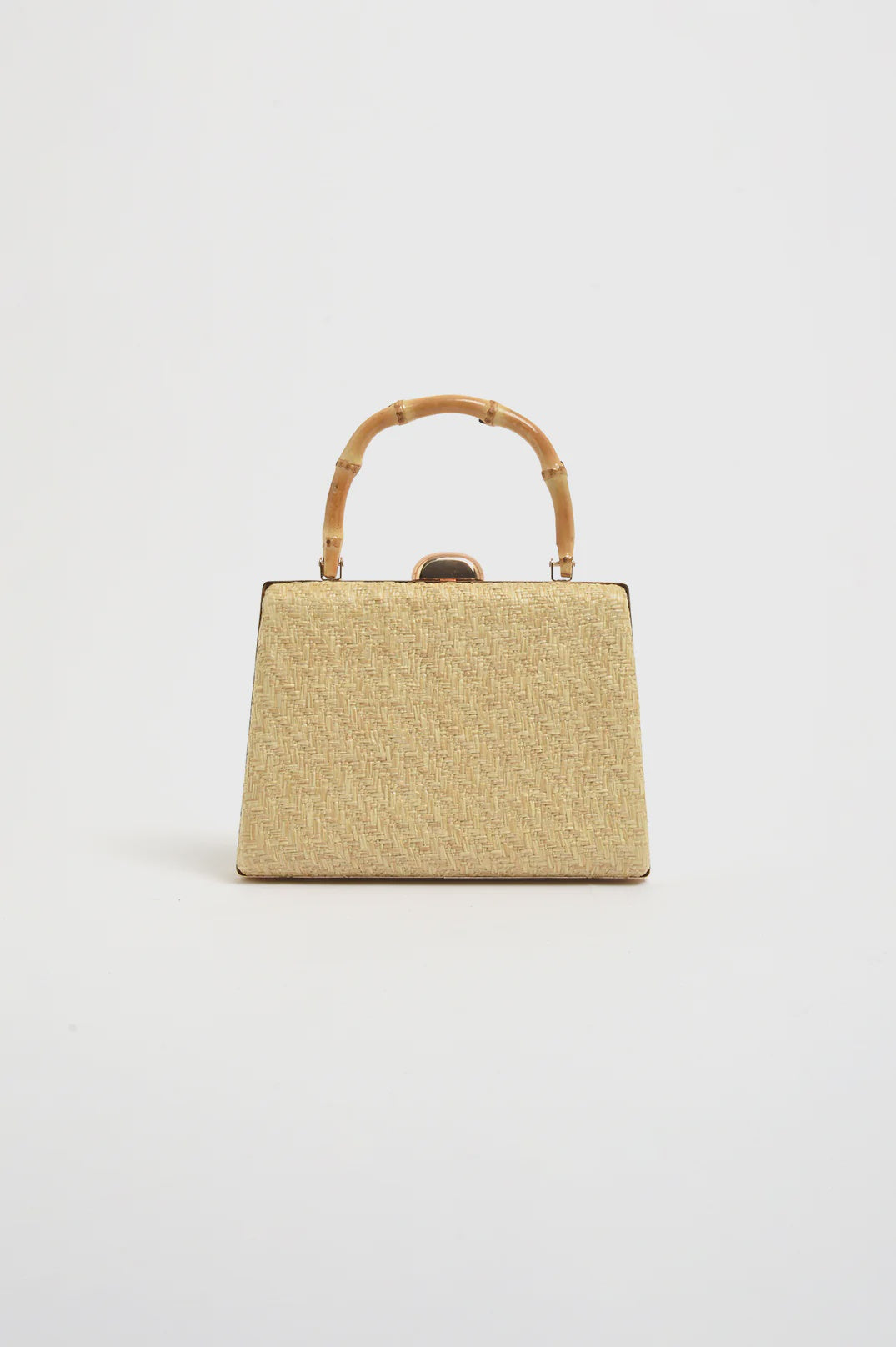 Bamboo Handle Weave Small Bag Natural Bags and Purses Adorne