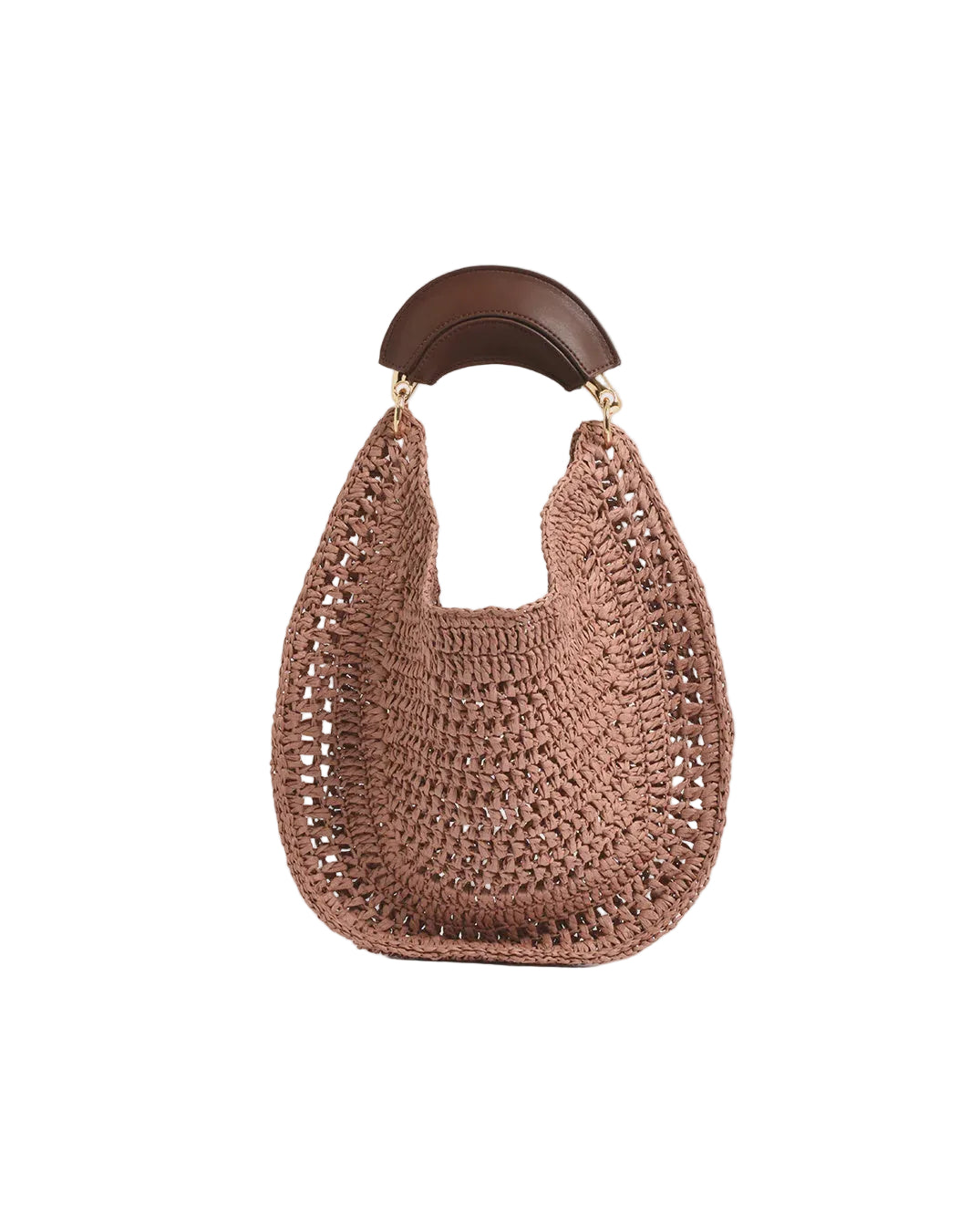 Round Weave Handle Handbag Rose Bags and Purses Adorne