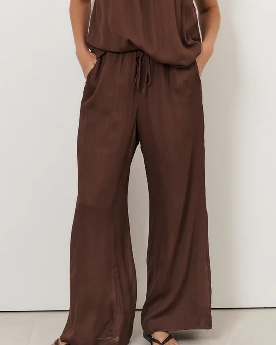 Asani Wide Leg Pant (Chocolate) Bottoms Adorne