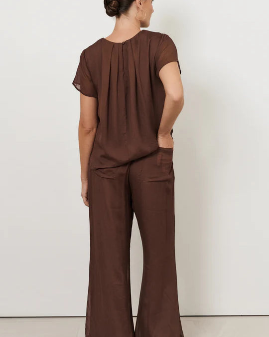 Asani Wide Leg Pant (Chocolate) Bottoms Adorne