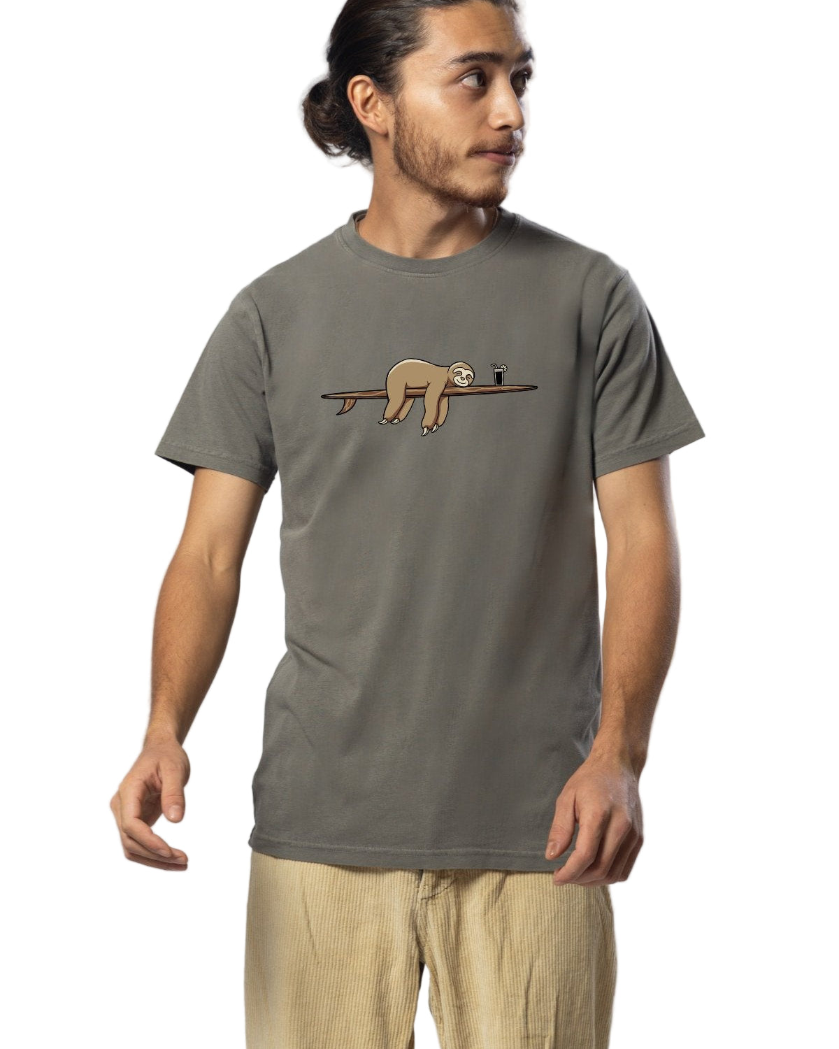 Surfing Sloth T Shirt Ash Mens Tops Skumi S