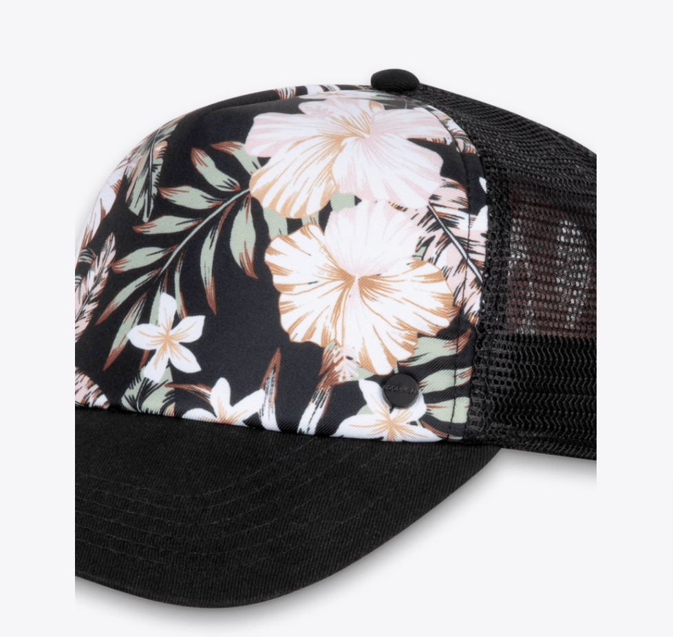 Copacabana Womens Trucker Cap Black Hats & Millinery Kooringal
