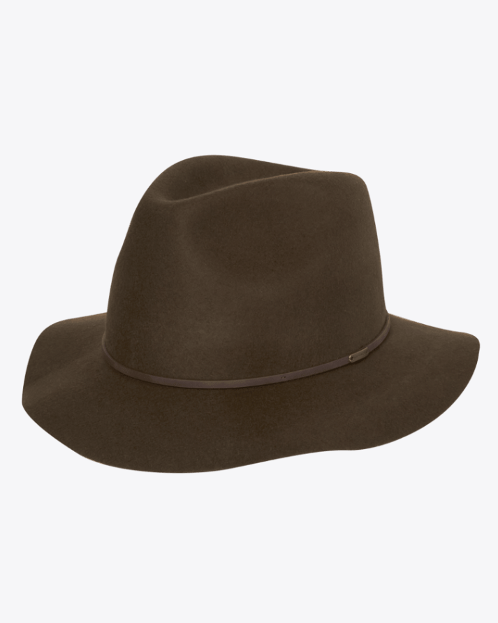 Mid Brim Fedora Rajah Brown Mens Hats Kooringal S(56cm)