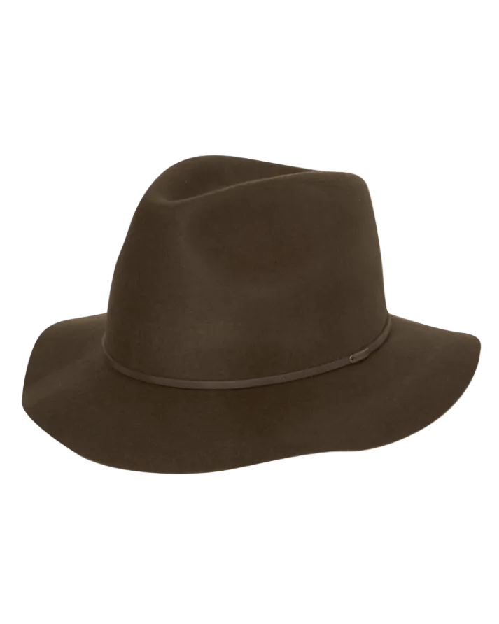 Mid Brim Fedora Rajah Brown Mens Hats Kooringal S(56cm)