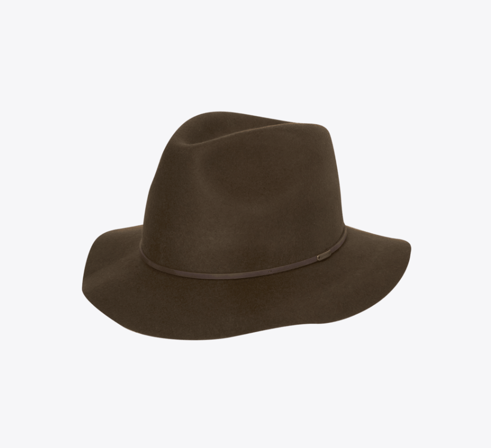 Mid Brim Fedora Rajah Brown Mens Hats Kooringal S(56cm)