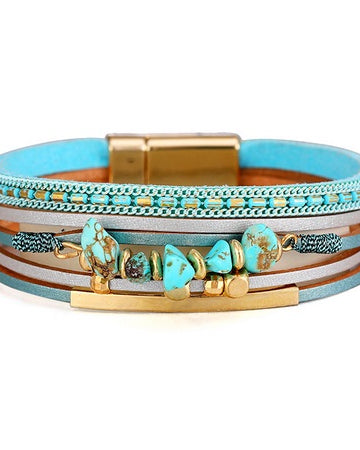 Stones Chain Magntic Bracelet Blue Bracelets and Bangles Sun Accessories