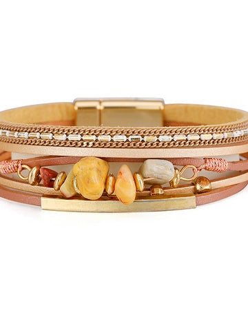 Stones Chain Magntic Bracelet Gold Bracelets and Bangles Sun Accessories