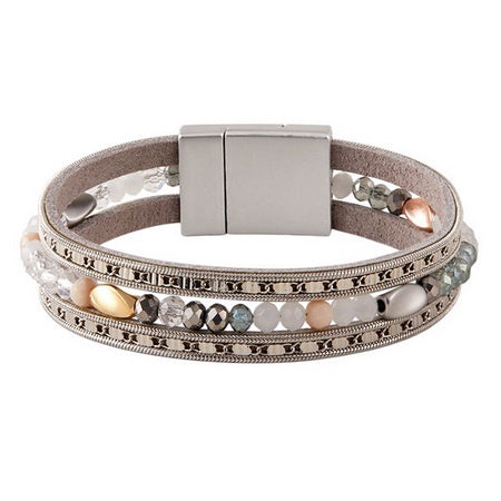 Multi Strand Beaded Magnetic Bracelet Silver Bracelets and Bangles Sun Accessories
