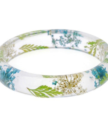 Resin Flower Bangle Green Bracelets and Bangles Sun Accessories