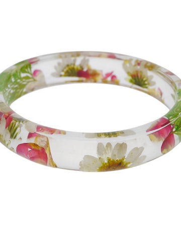 Resin Flower Bangle Pink Bracelets and Bangles Sun Accessories