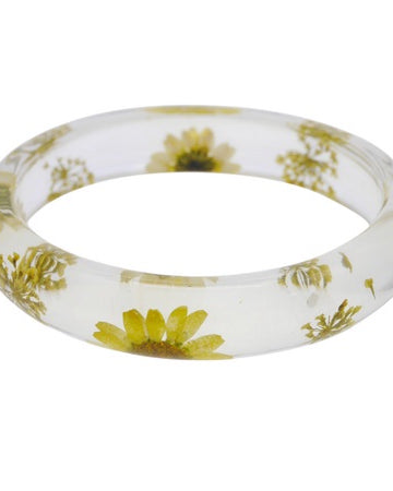 Resin Flower Bangle Yellow Bracelets and Bangles Sun Accessories