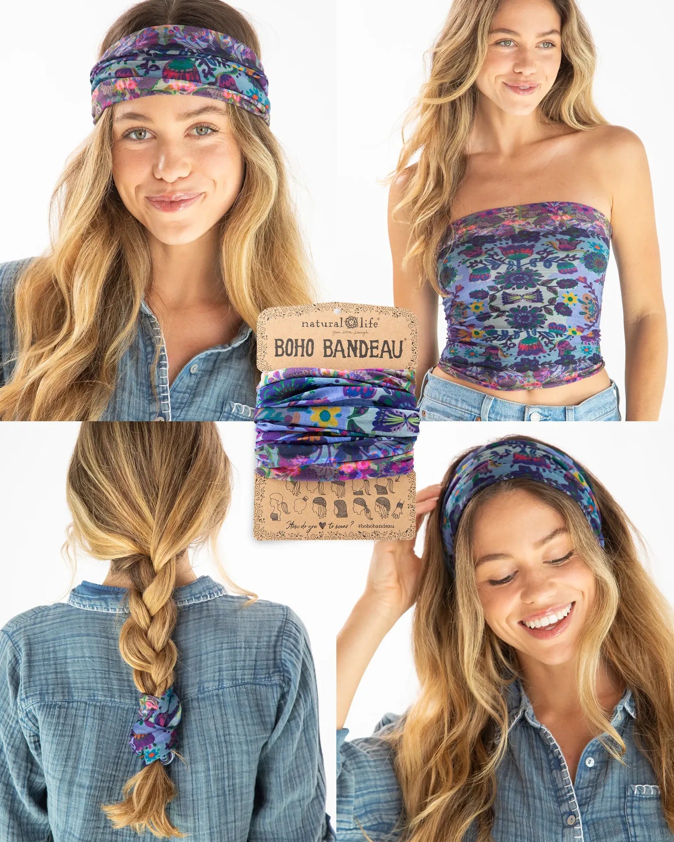 Boho Bandeau Border Folk Garden Bandeau Natural Life