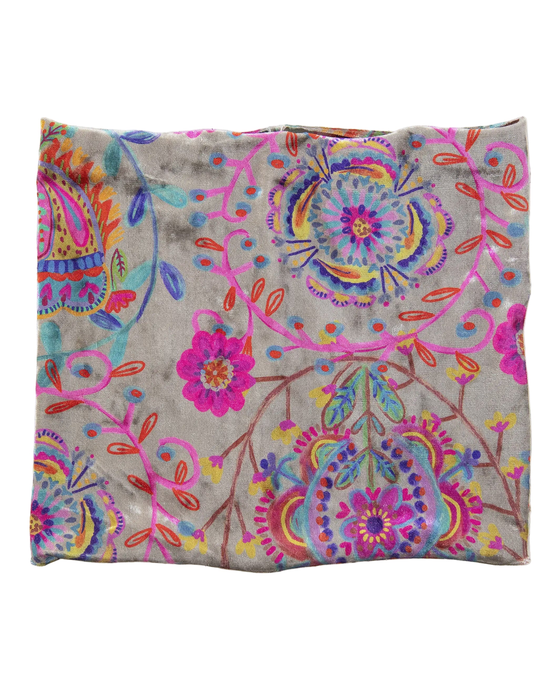 Boho Bandeau Velvet Black Print Folk Cream Bandeau Natural Life