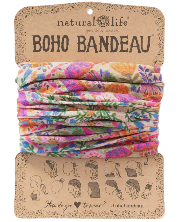 Boho Bandeau Pink Floral Diamonds Bandeau Natural Life