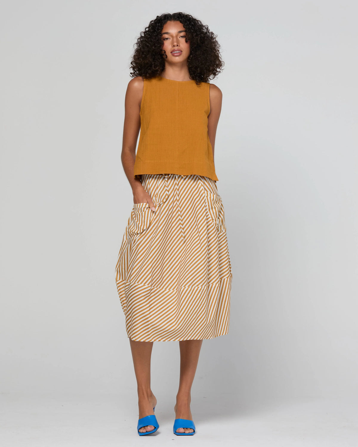 Guru Skirt Mustard Stripe Skirts Boom Shankar