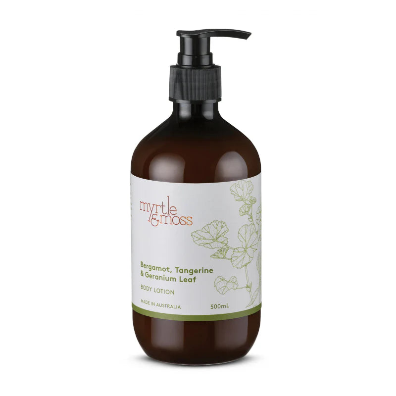 Body Lotion 500ml Bergamot Rind, Tangerine & Geranium Leaf Body Myrtle & Moss
