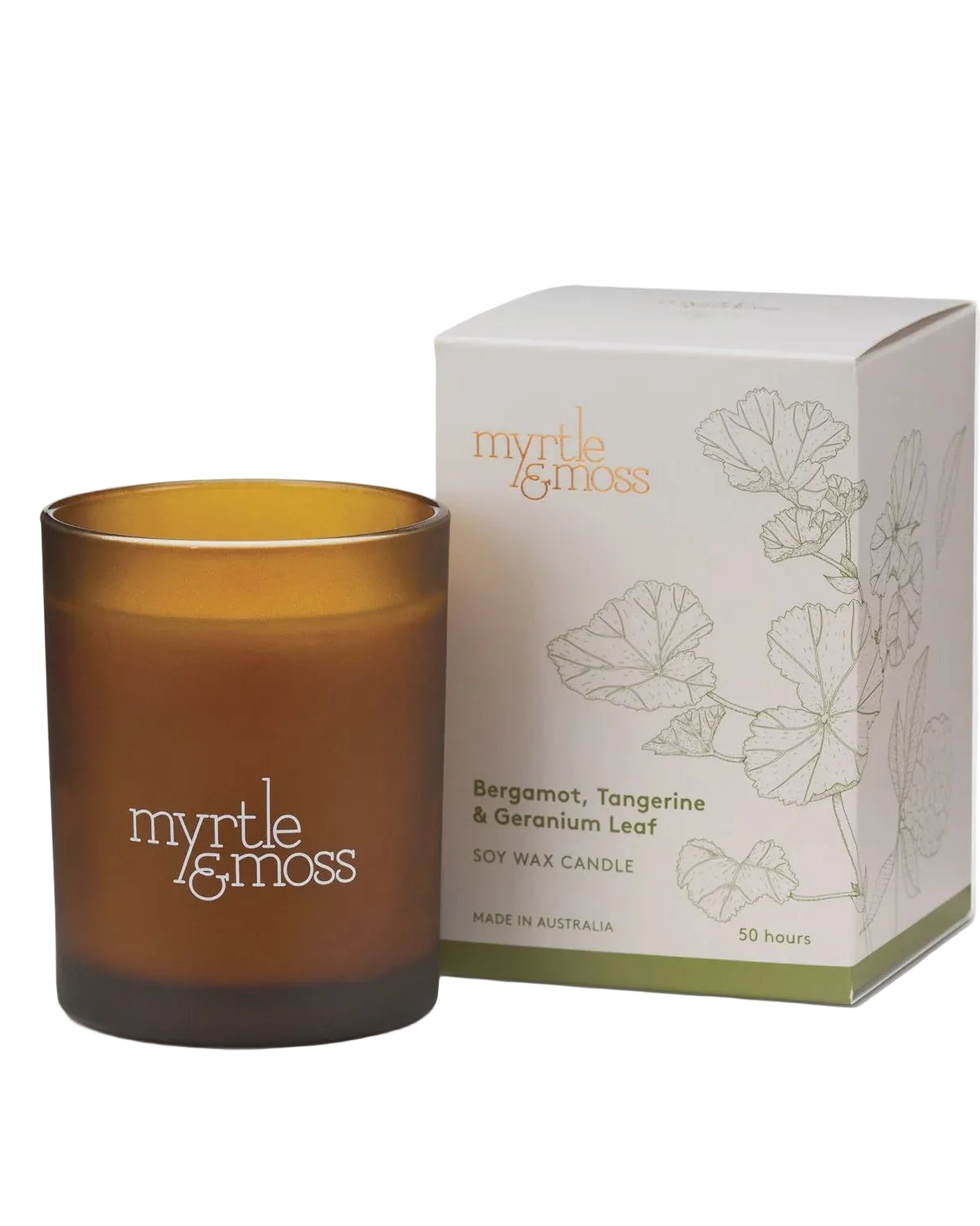 Soy Wax Candle Large Bergamot Rind, Tangerine and Geranium Leaf Gifts and Accessories Myrtle & Moss