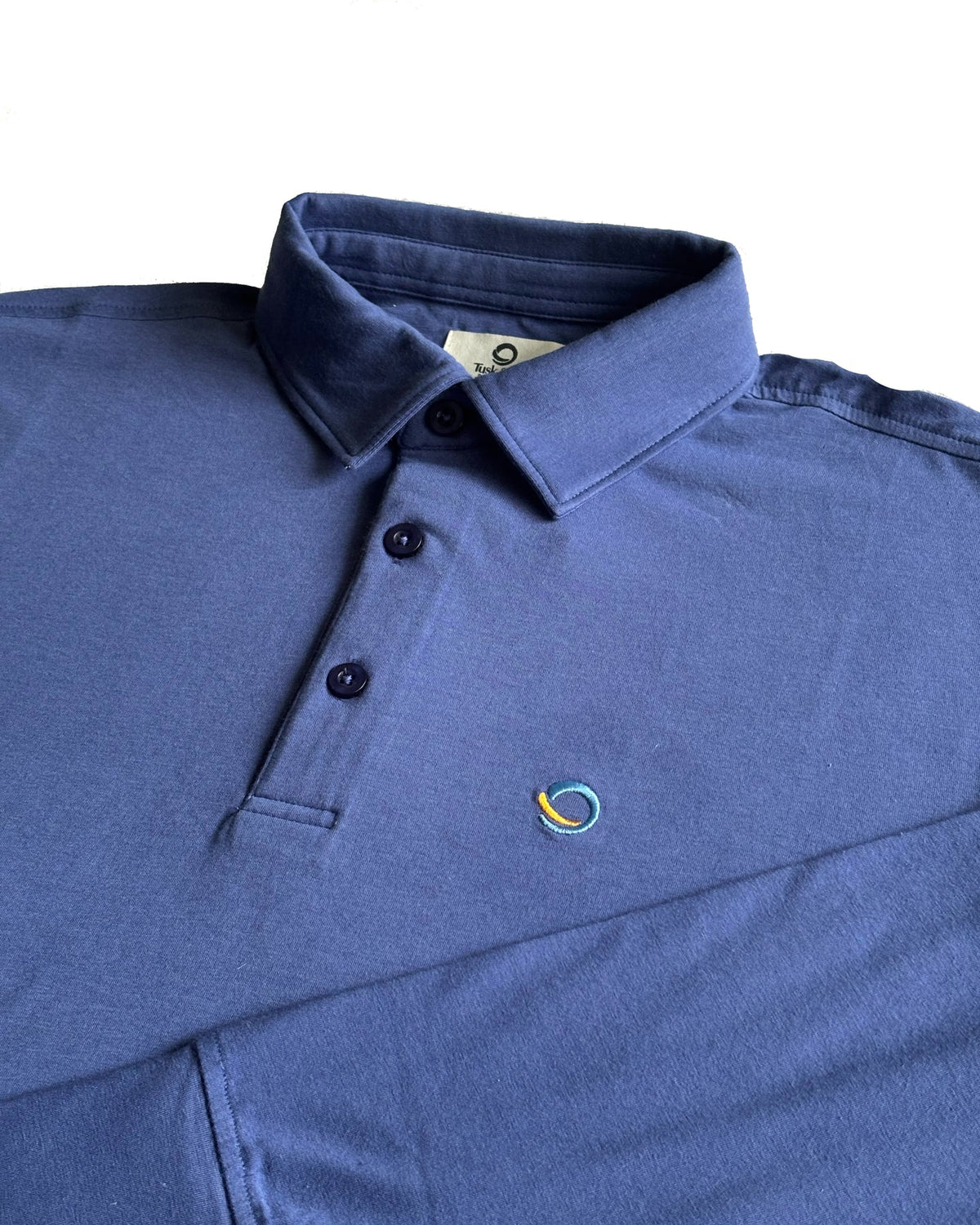 Classic Men Long Sleeve Polo Blue Mens Tops Tusk and Roo