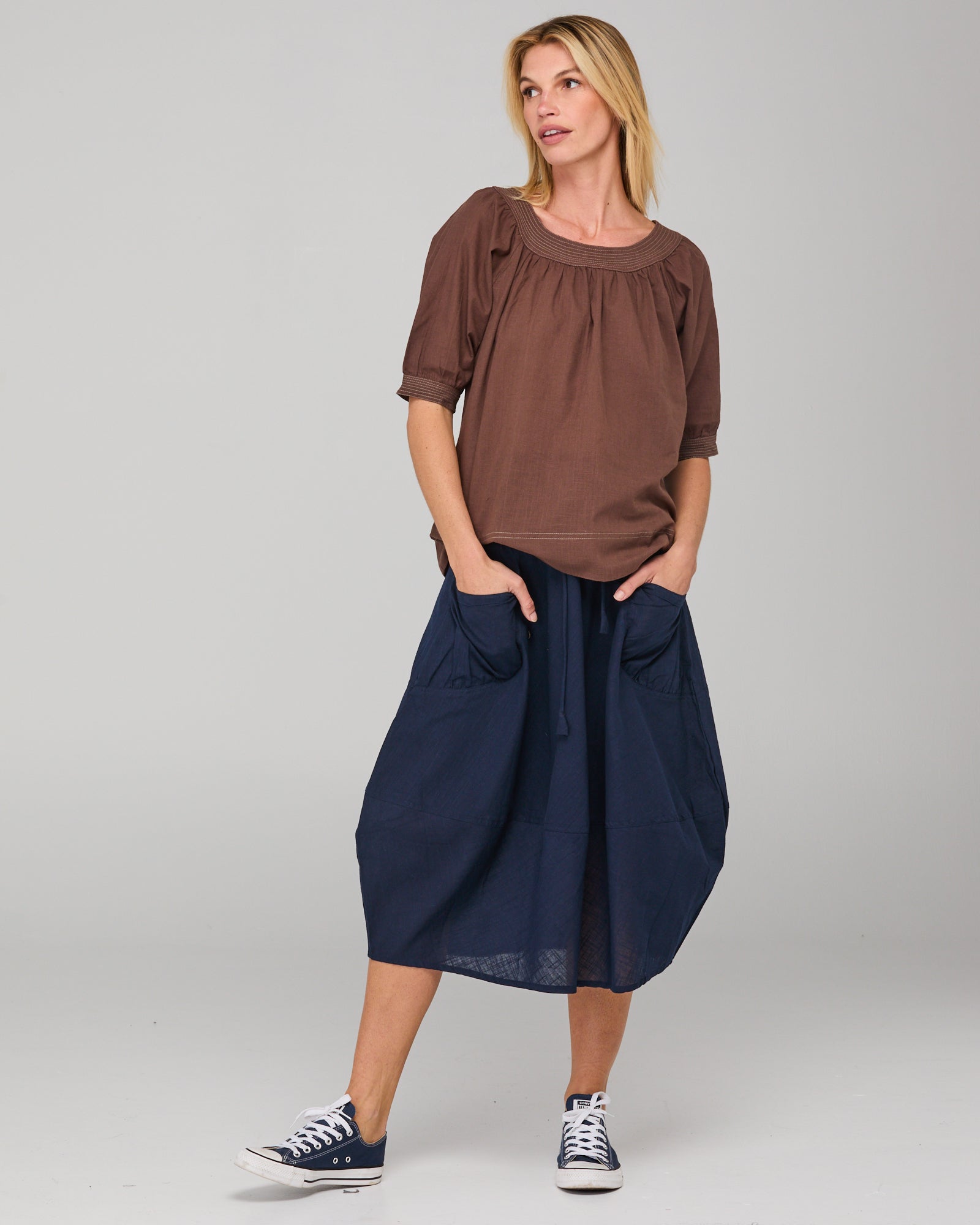 Bliss Top Dark Taupe Tops Boom Shankar