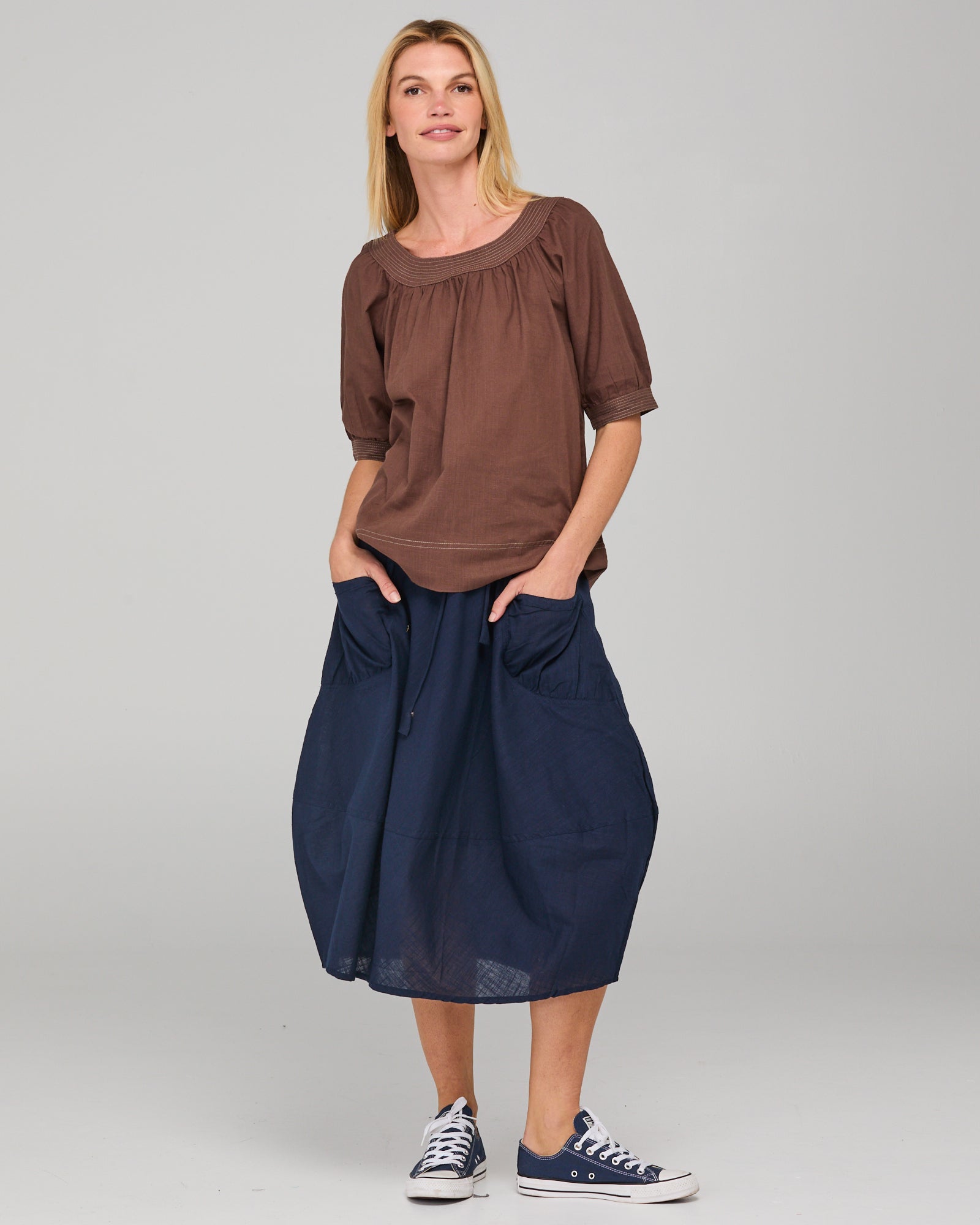 Bliss Top Dark Taupe Tops Boom Shankar