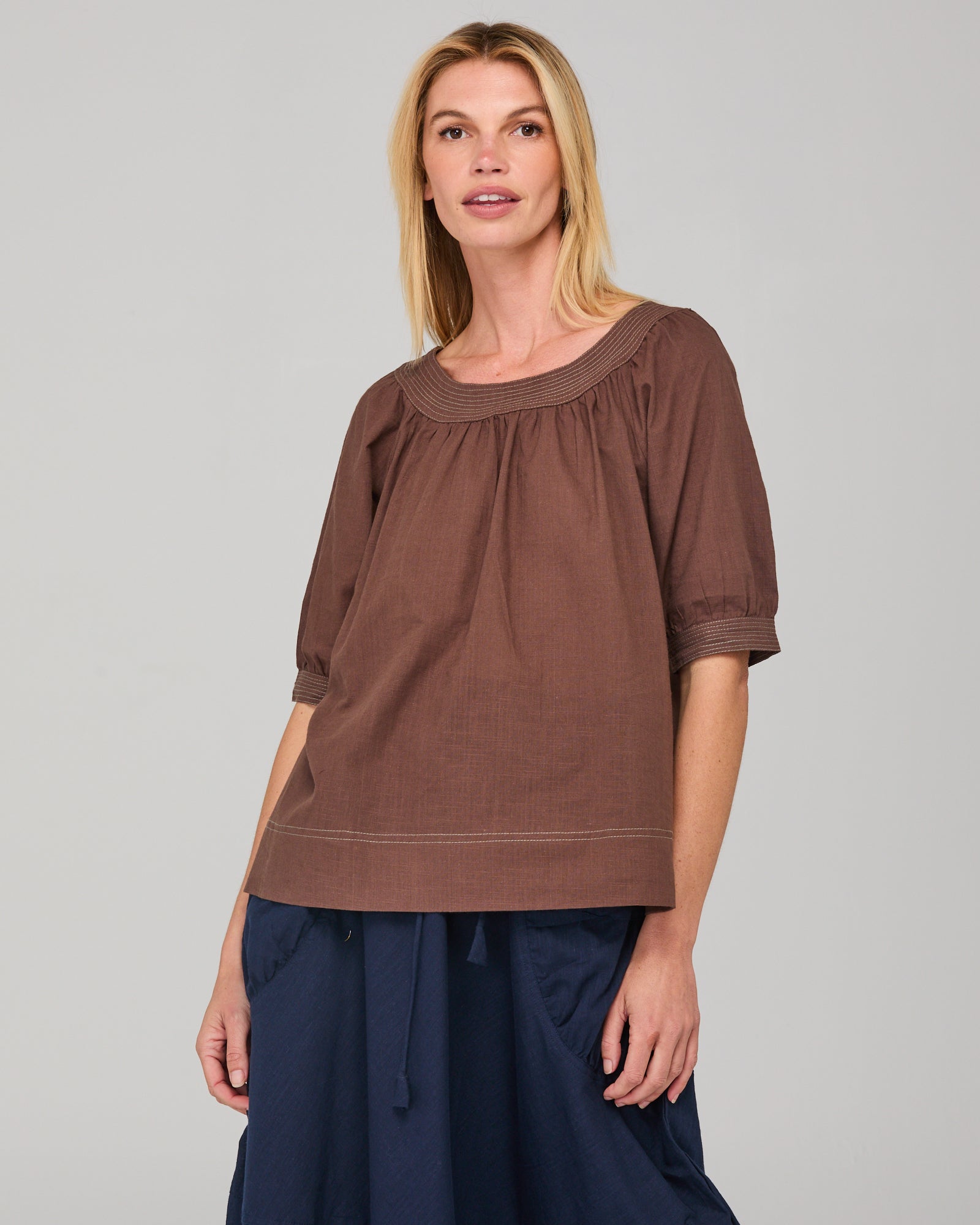 Bliss Top Dark Taupe Tops Boom Shankar
