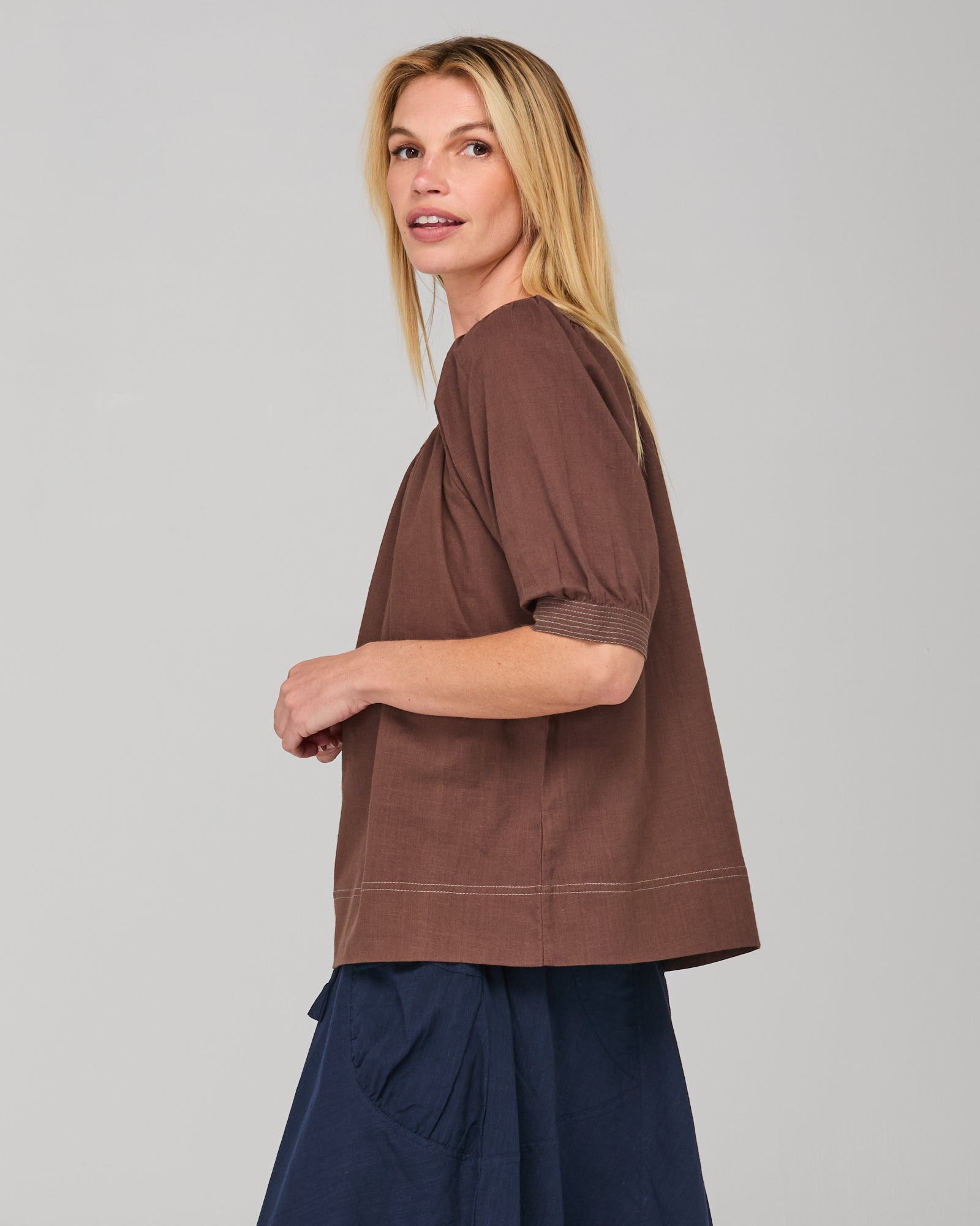 Bliss Top Dark Taupe Tops Boom Shankar