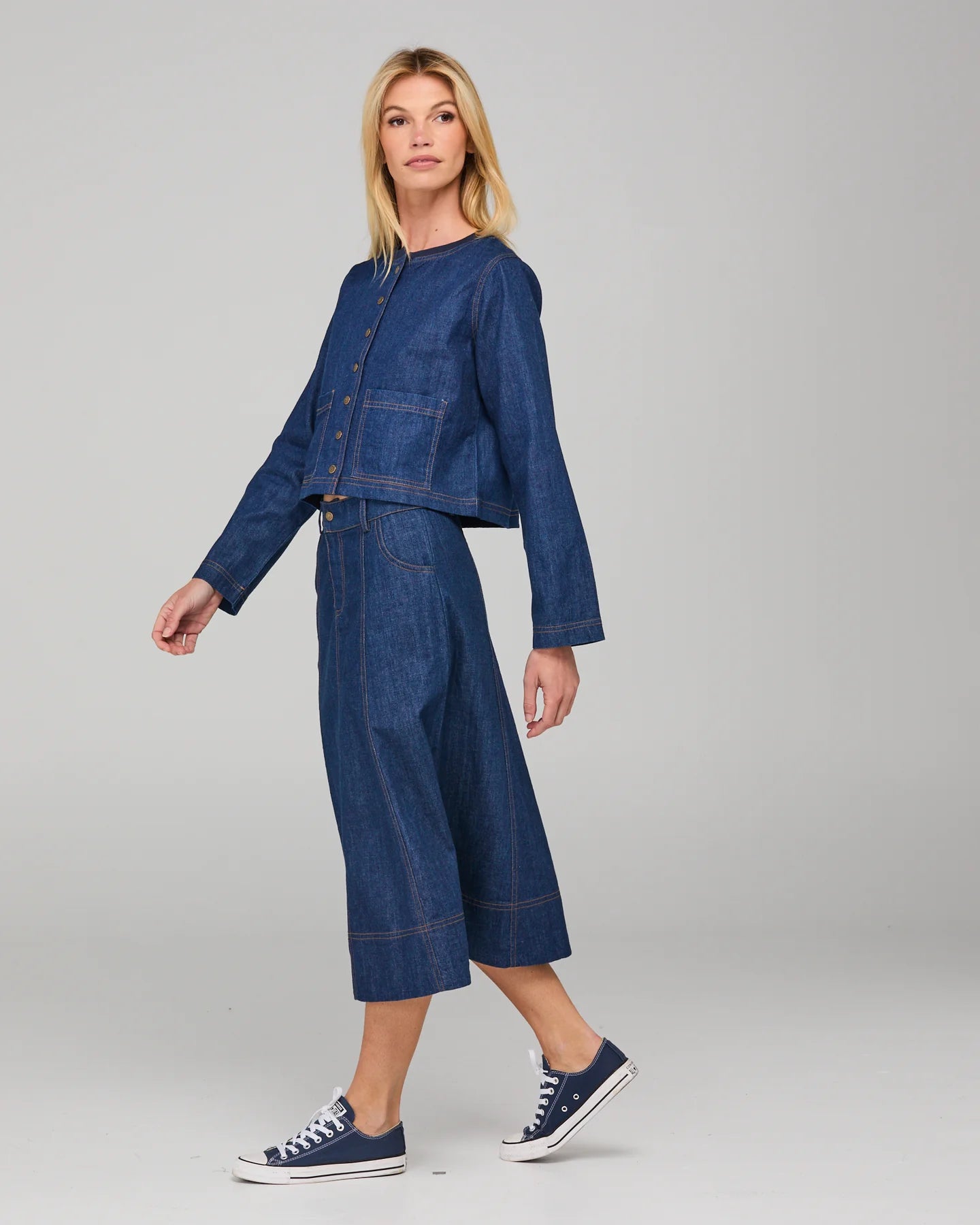 Fumiko Skirt Dark Denim Skirts Boom Shankar