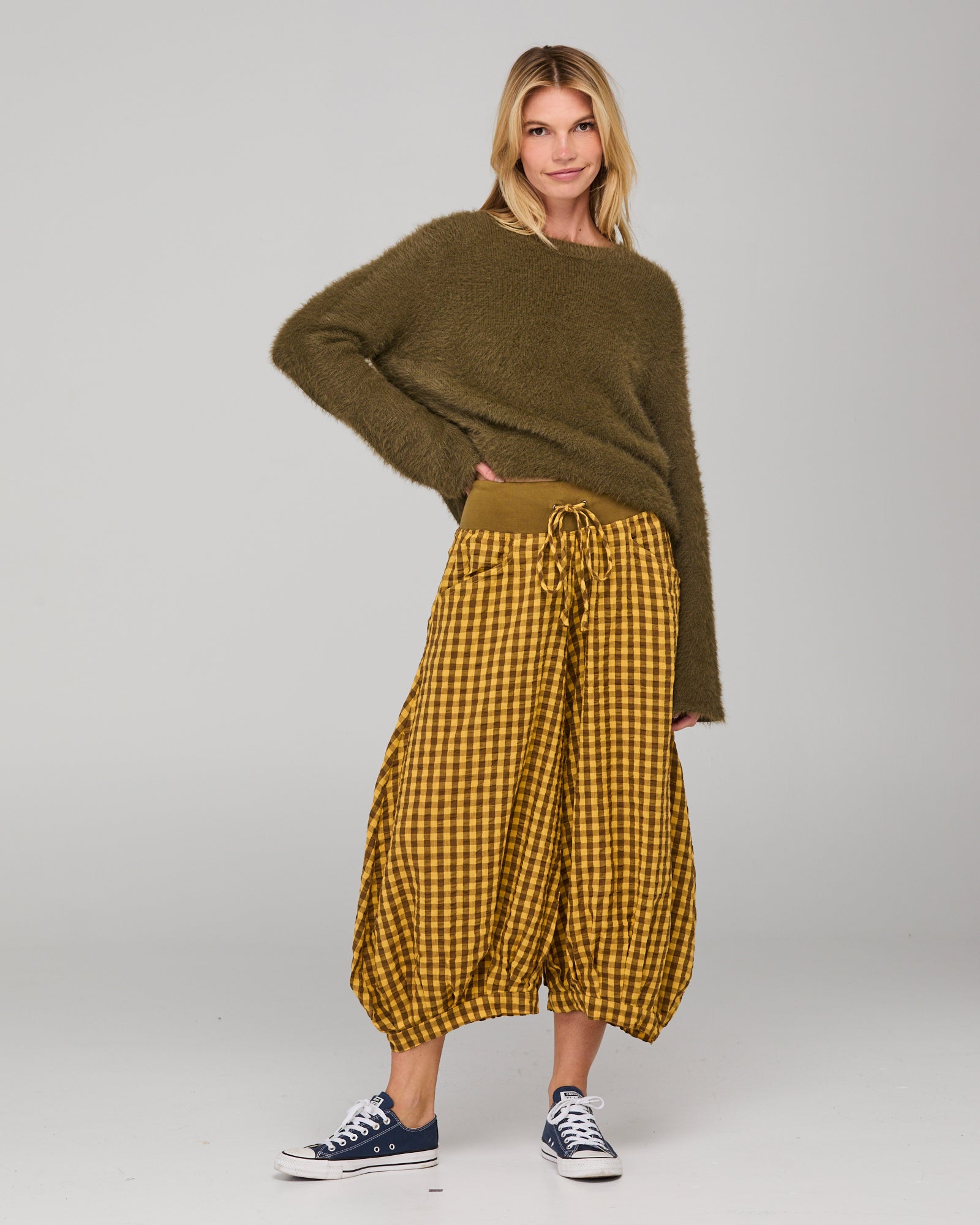 Guru Pant Mustard Seersucker Bottoms Boom Shankar
