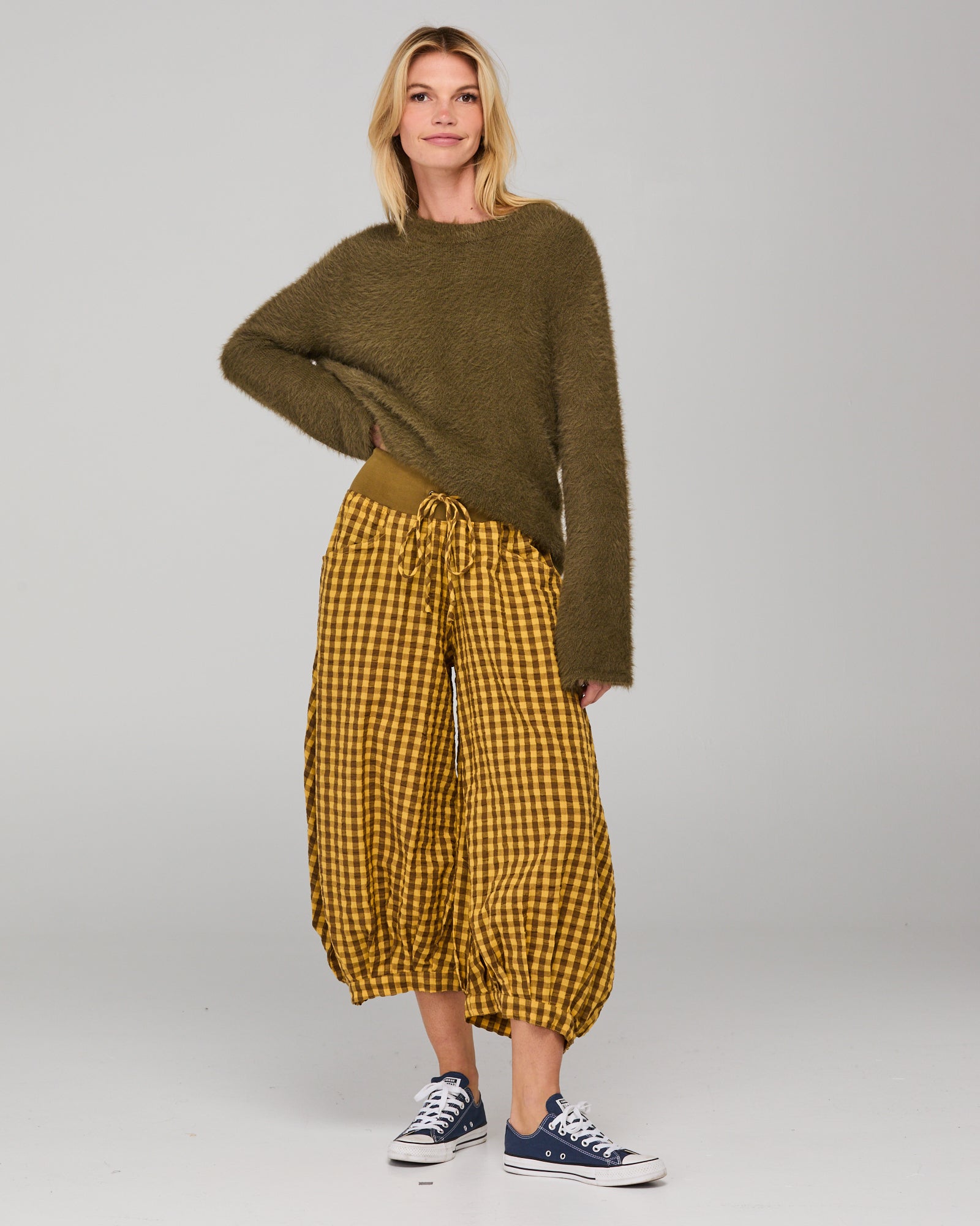 Guru Pant Mustard Seersucker Bottoms Boom Shankar