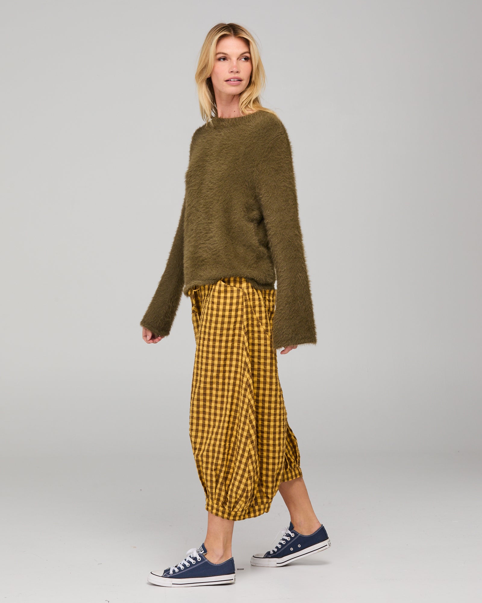 Guru Pant Mustard Seersucker Bottoms Boom Shankar