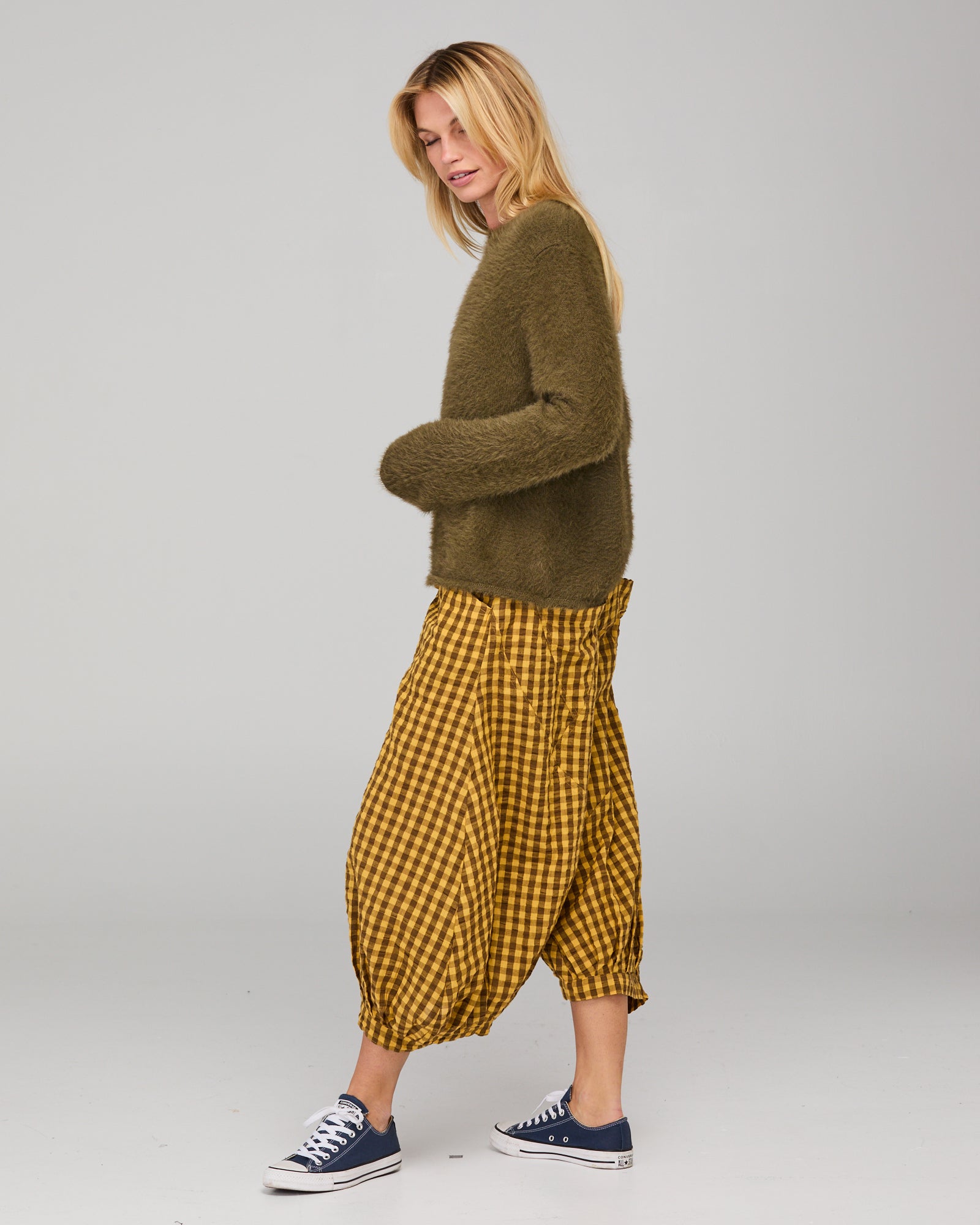 Guru Pant Mustard Seersucker Bottoms Boom Shankar
