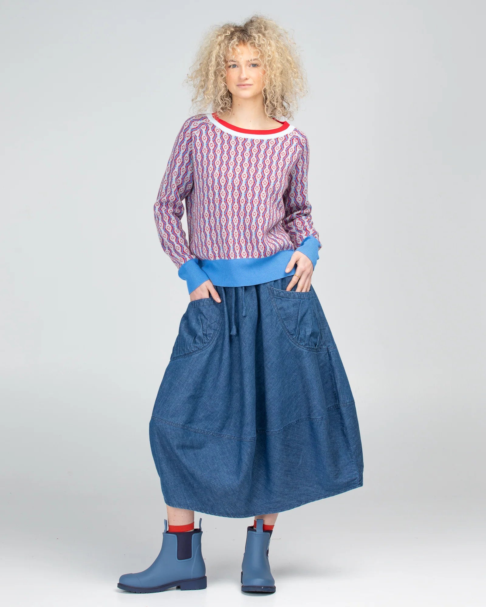 Guru Skirt Mid Wash Denim Skirts Boom Shankar