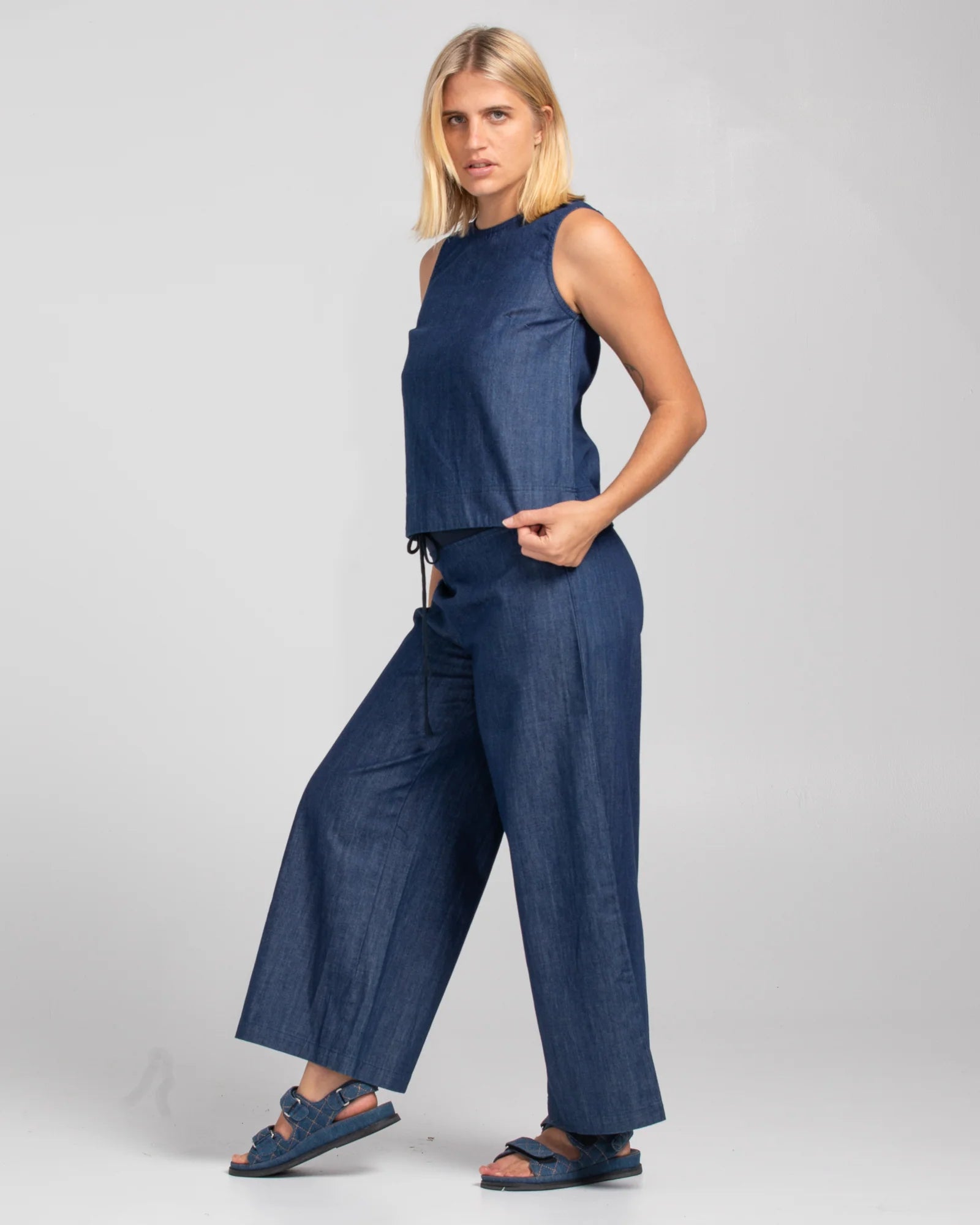 Hara Top Dark Denim Tops Boom Shankar