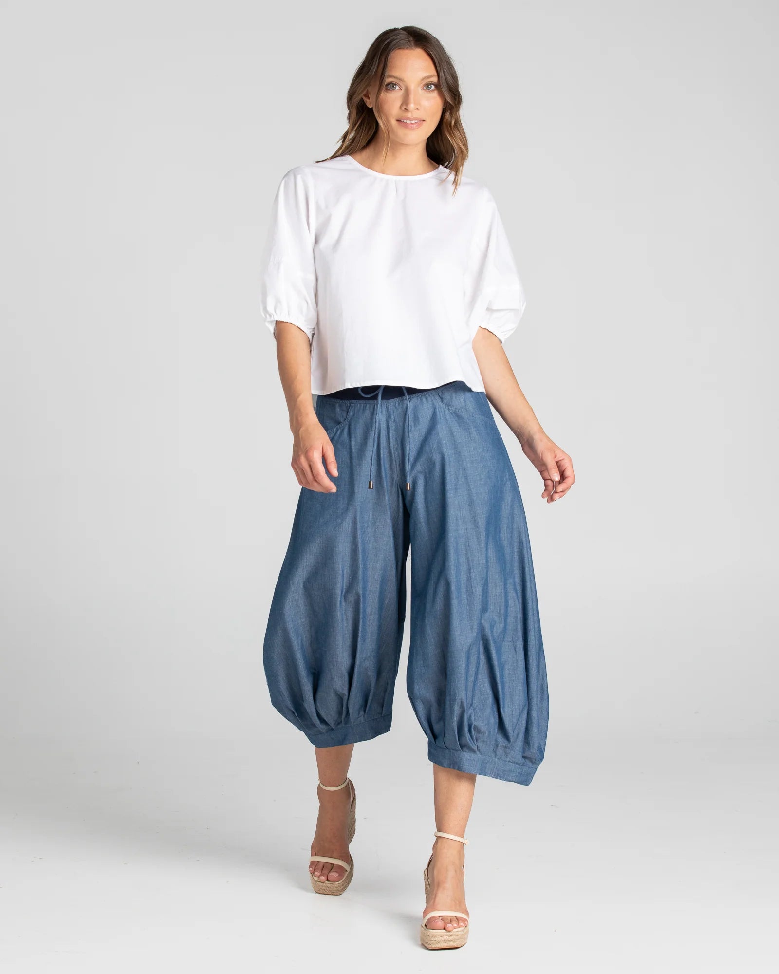 Guru Pant Basic - Blue Chambray Bottoms Boom Shankar
