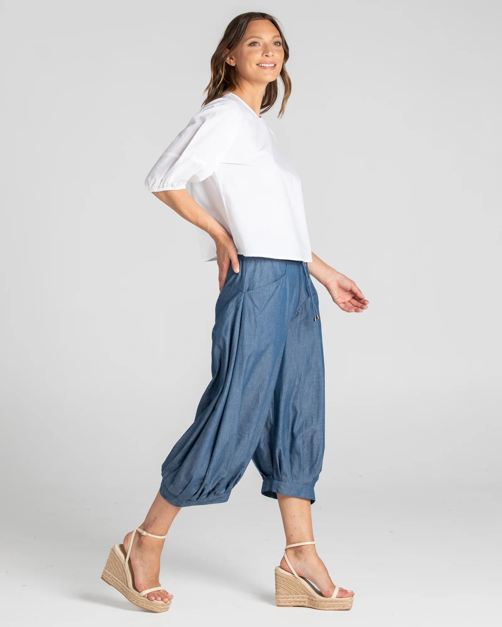 Guru Pant Basic - Blue Chambray Bottoms Boom Shankar