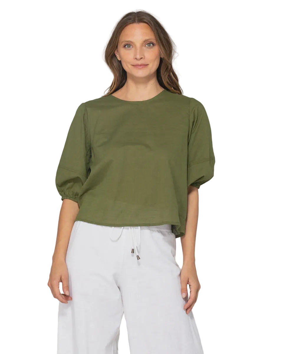 Ava Top Basic Khaki Tops Boom Shankar 6
