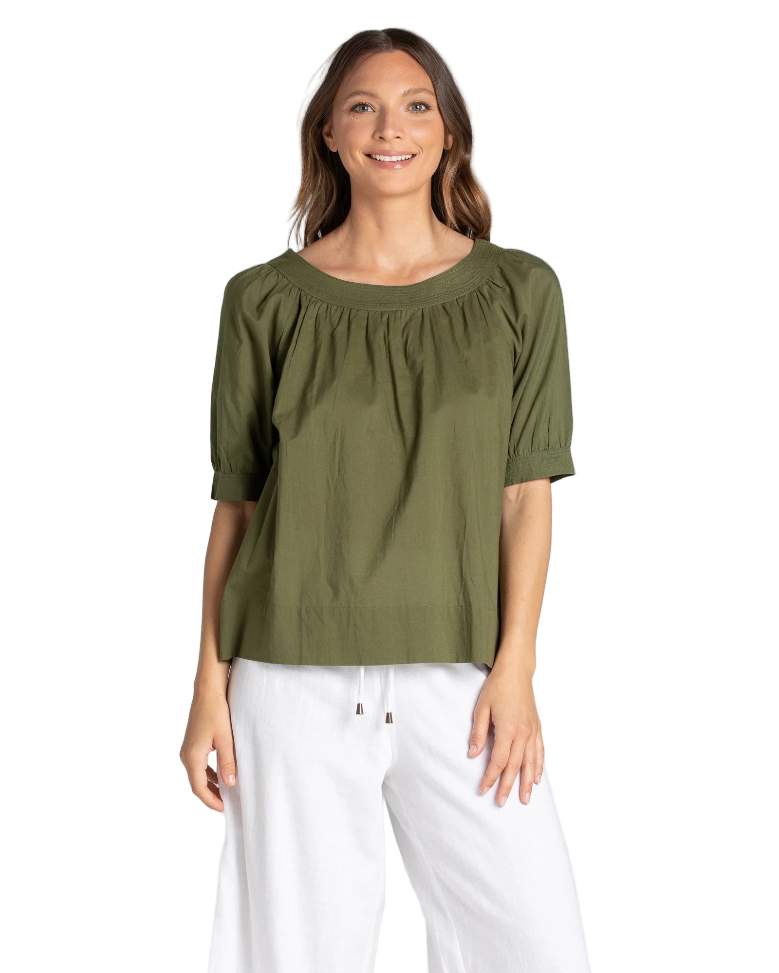 Bliss Top Basic Khaki Tops Boom Shankar