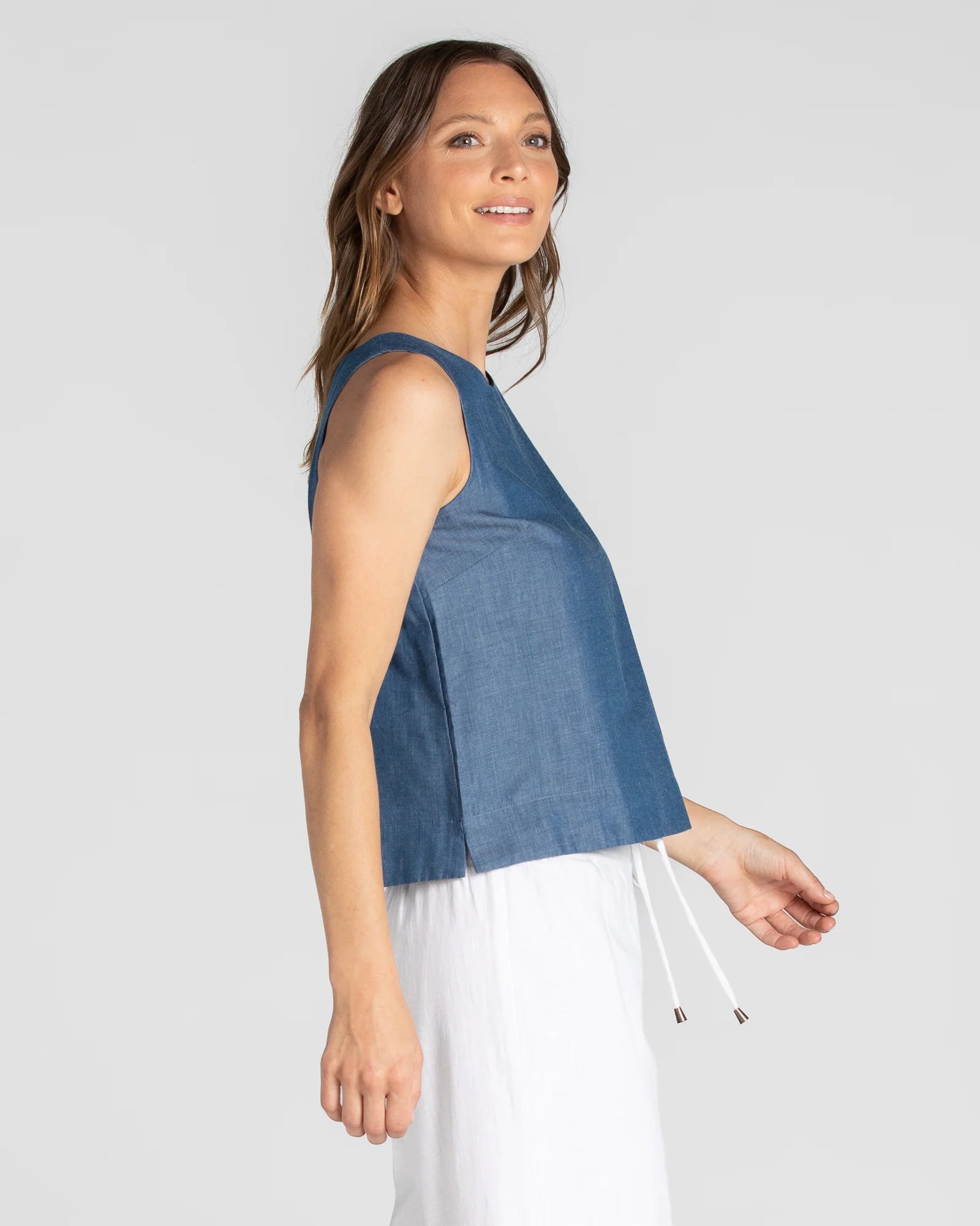 Hara Top Chambray Tops Boom Shankar