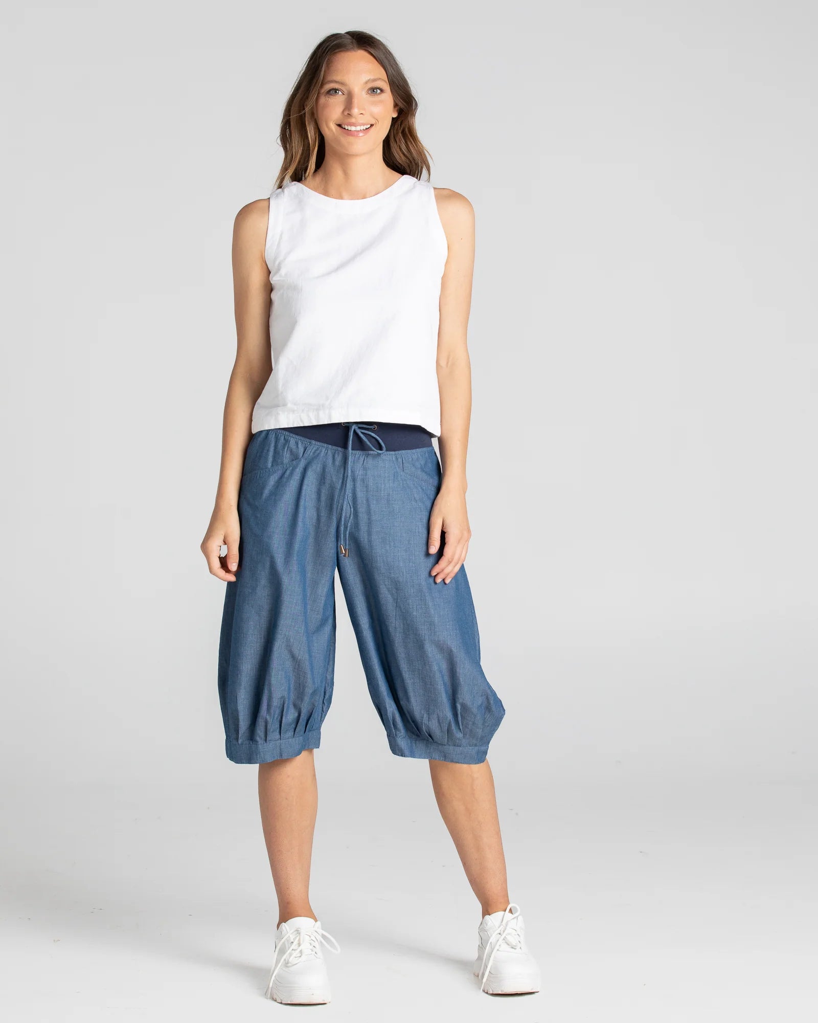 Jada Short Basic - Blue Chambray Bottoms Boom Shankar