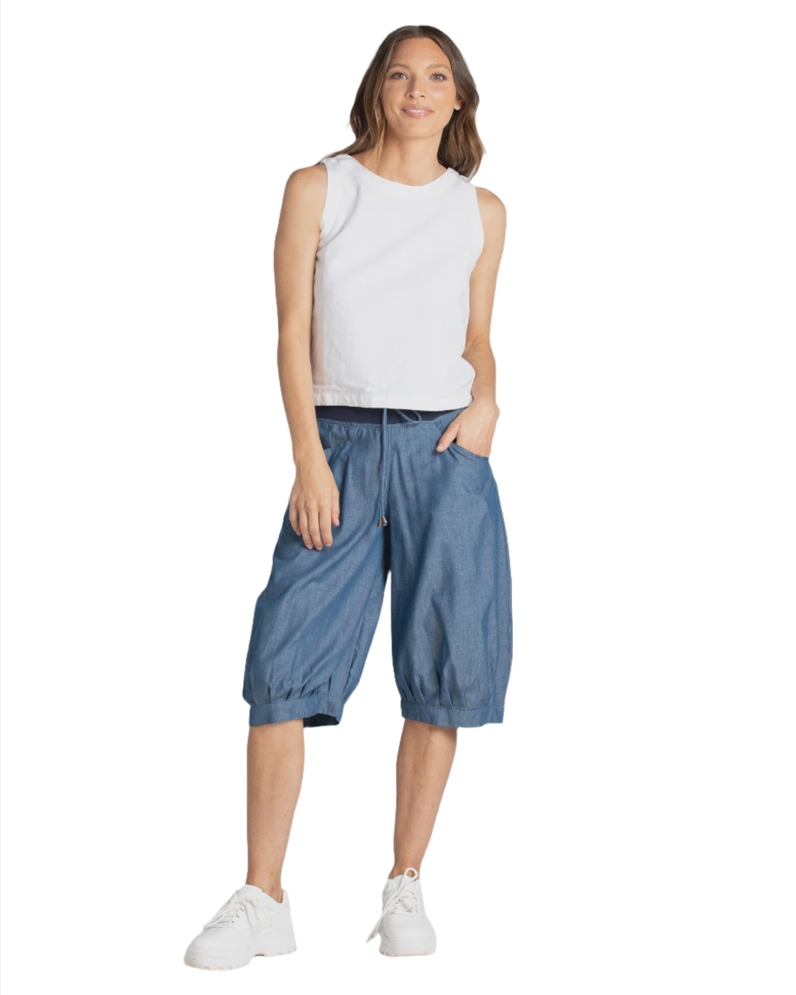 Jada Short Basic - Blue Chambray Bottoms Boom Shankar 6