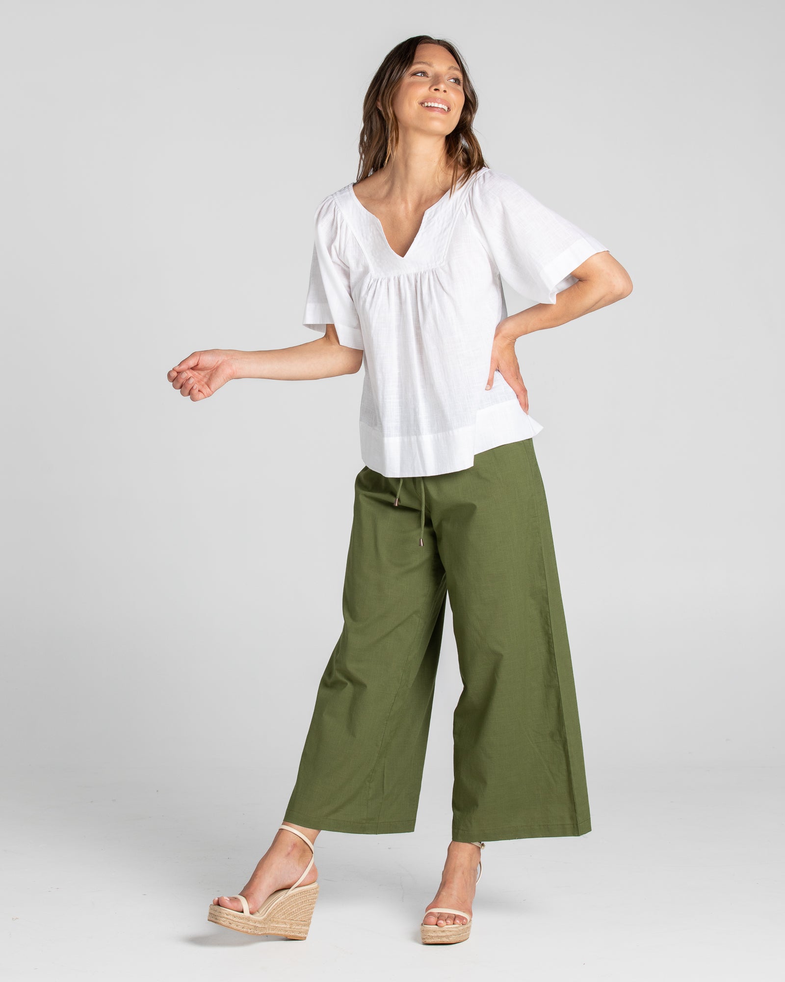 Ria Pant Basic Khaki Bottoms Boom Shankar