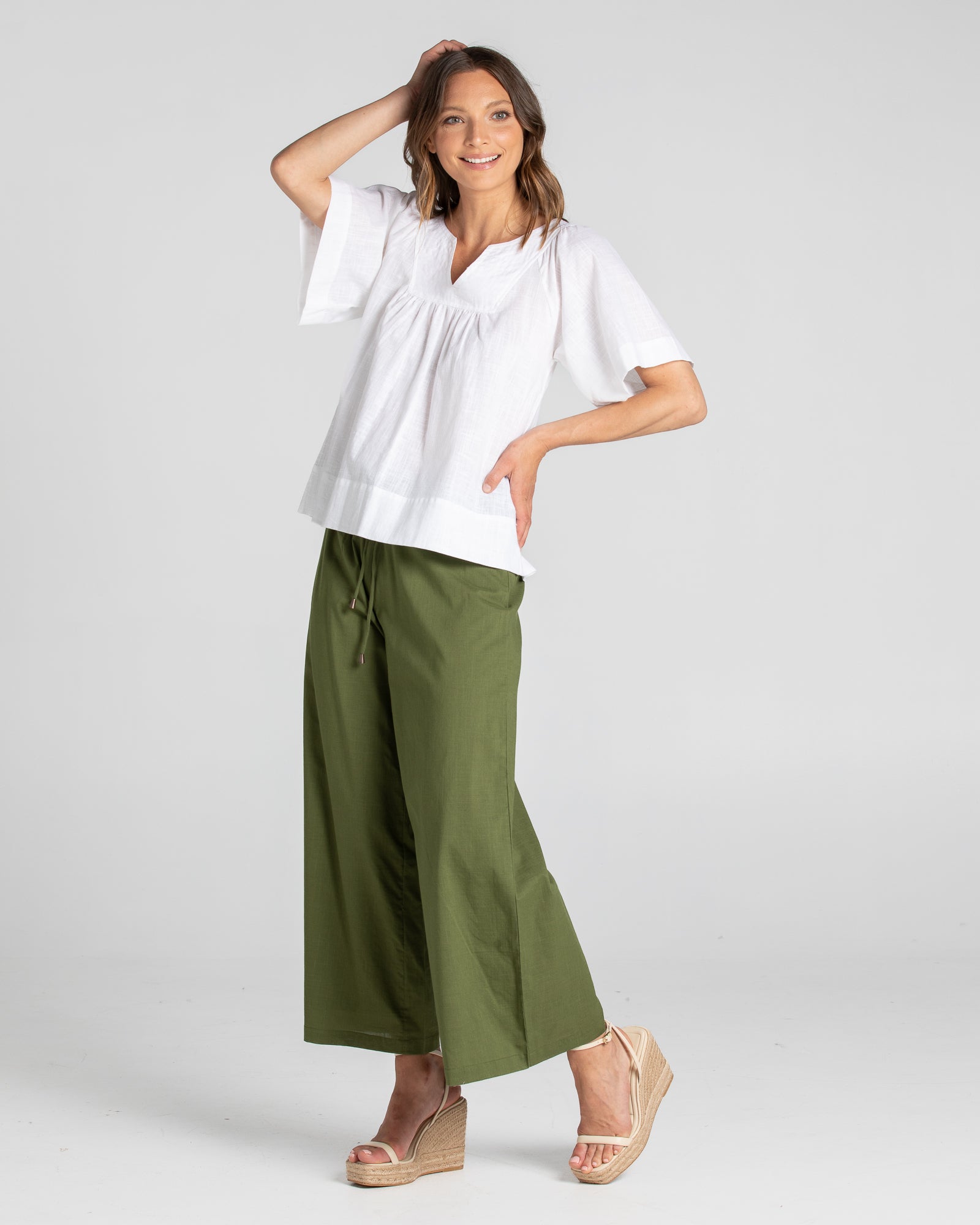 Ria Pant Basic Khaki Bottoms Boom Shankar
