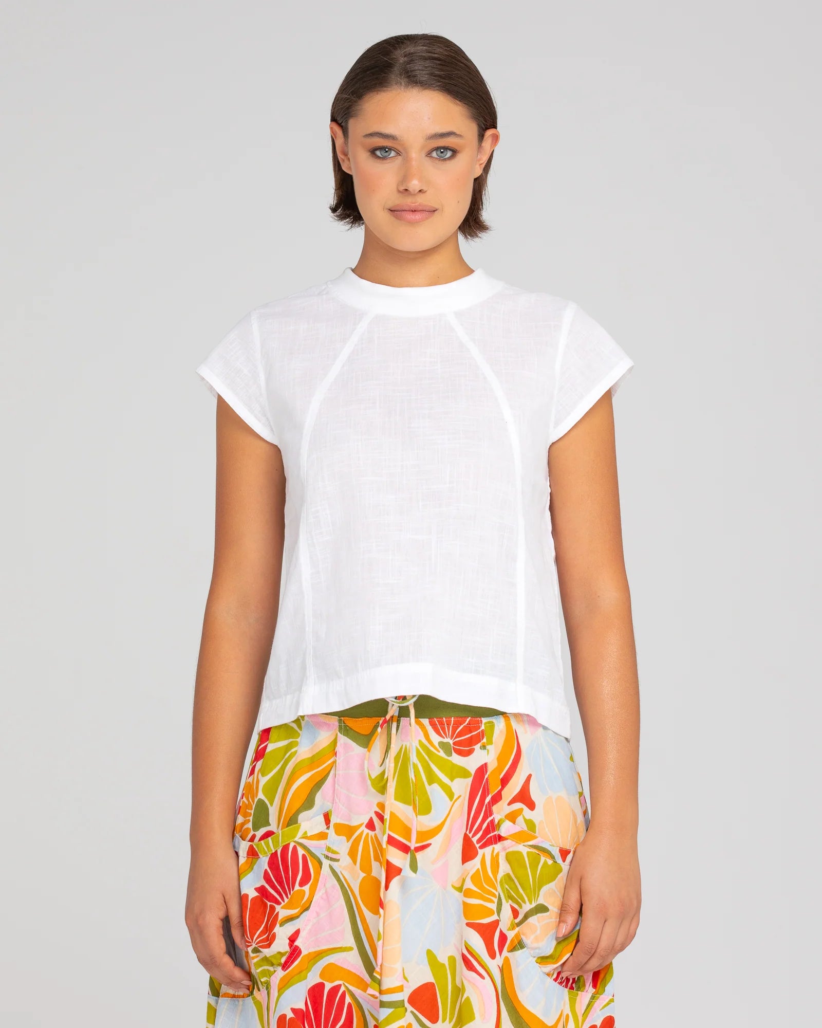 Leaf Top Basic White Tops Boom Shankar